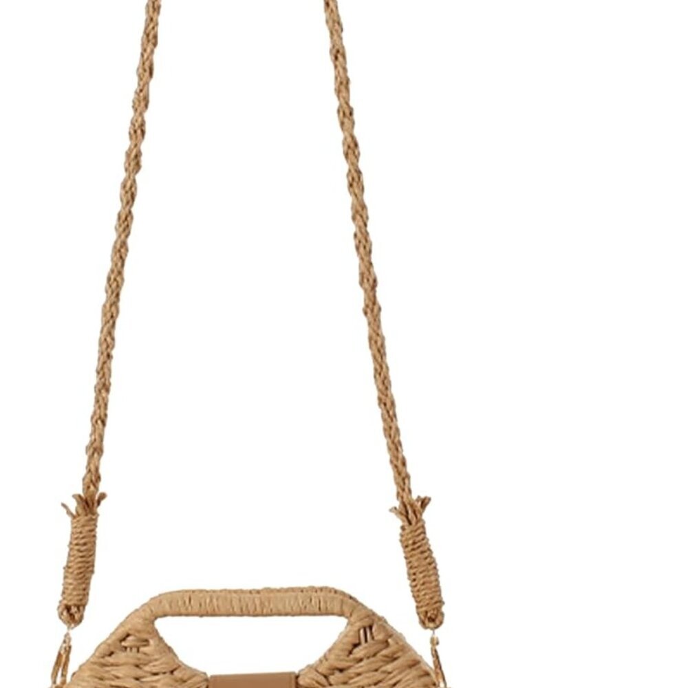 Straw Clutch Purses for Women Rattan Woven Beach Handbag Summer Purse with Detac - Picture 1 of 8
